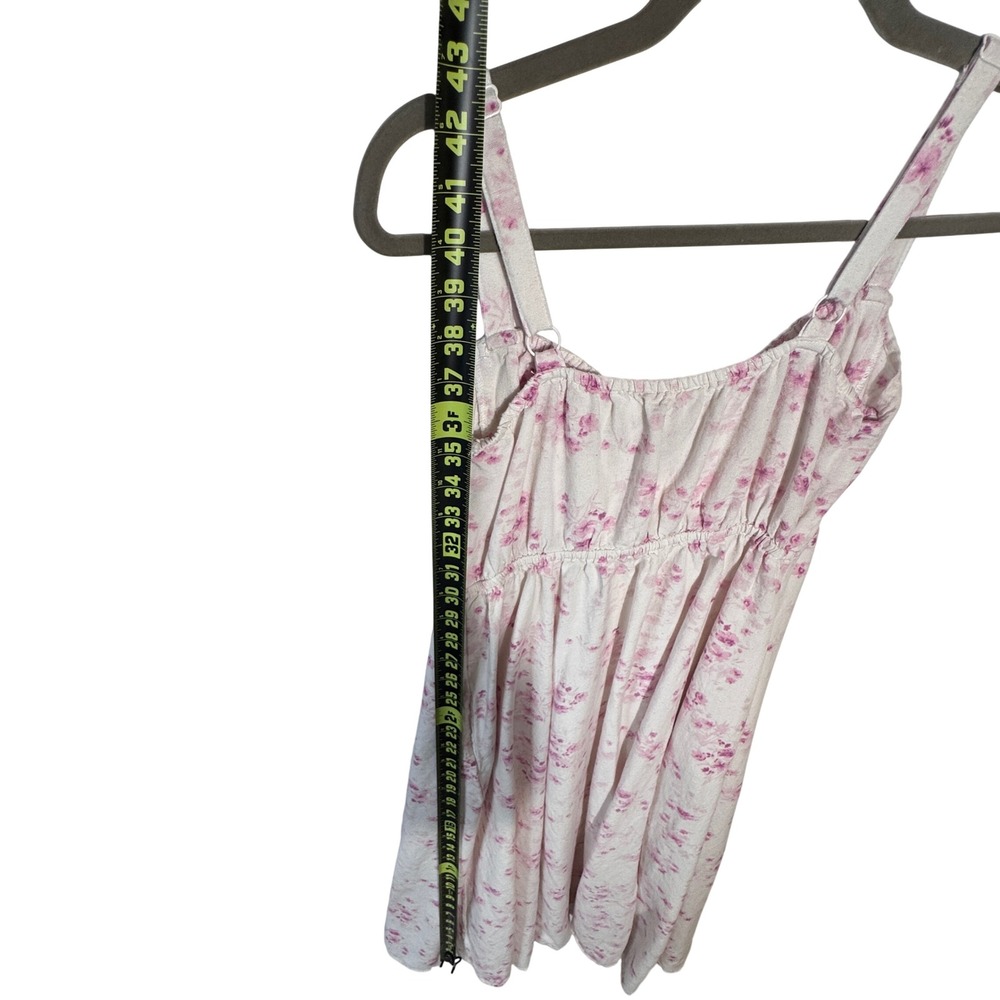 Sim Sam Floral Babydoll Midi Dress Women Size L Linen Blend Cottagecore Romantic - Picture 11 of 16